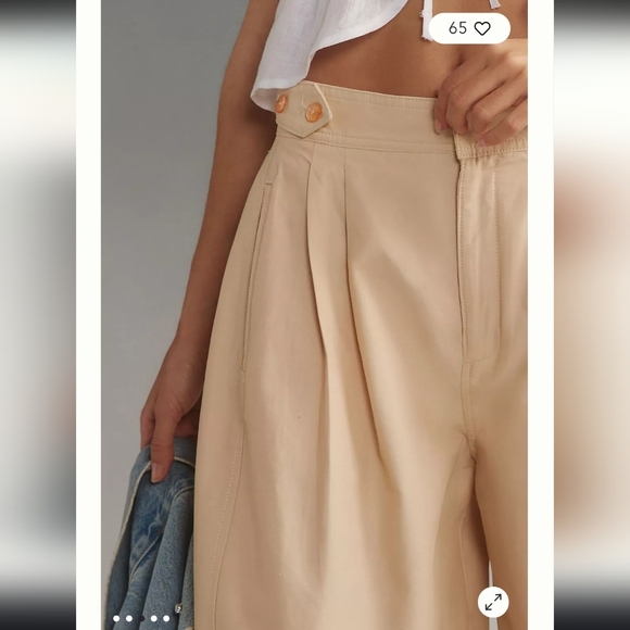 Anthropologie Maeve Utility Barrel Trouser Chino Neutral Pocket Pants NWOT - Picture 3 of 16